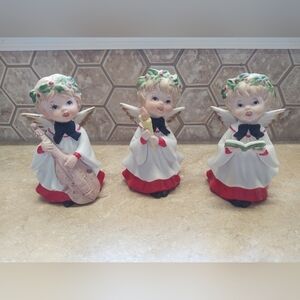 Vtg Set 3 LEGO Ceramic Angel Figurines